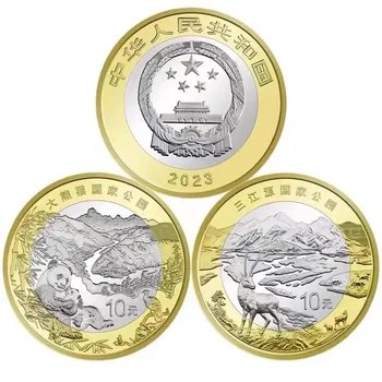 Китайская Памятная монета с Пандой 10юаней 2023 Национальный парк Монета Оригинальная Новая UNC 2