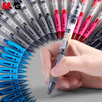 Классическая Выдвижная Гелевая чернильная ручка M & G 0,5 мм, тонкая линия, Резиновая ручка, Большая емкость, Многоразовая ручка для офиса GP-1008, Школьная ручка 0