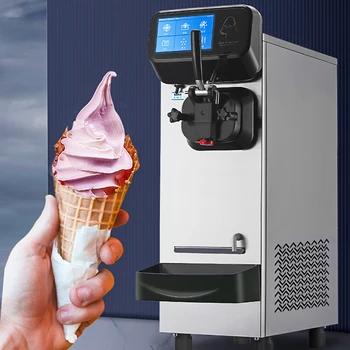 Коммерческая Машина для производства мороженого с Небольшим Автоматическим сенсорным экраном, Настольный Конус для мороженого 18-21 Л/ч 1800 Вт