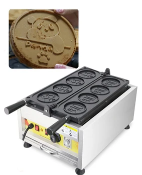 Коммерческая электрическая/газовая Вафельница с мультяшной пандой, Круглые формы для вафель, Памятная монета, машина для выпечки монет