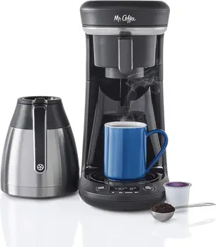 Кофеварка, программируемая кофемашина для разовой подачи кофе или графина, 10 чашек, черная
