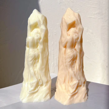 Красивая Каменная Женская Статуя, Форма для свечи, Столб для женского Тела, Креативная Декоративная Силиконовая форма для Свечи