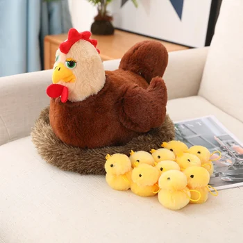 Креативная семейная плюшевая игрушка для матери и ребенка, имитирующая плюшевых животных, цыпленка-лебедя, мягкие детские игрушки для девочек, подарок на день рождения