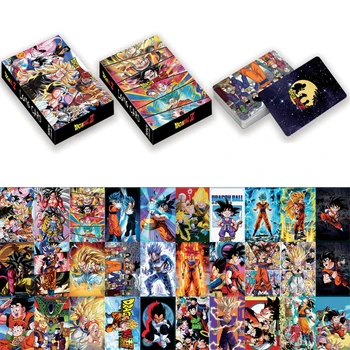 Маленькие открытки Dragon Ball с рисунком аниме, Периферийная двусторонняя коллекция игр, карта ЛОМО, открытки в коробке, закладка, игрушка для мальчиков и девочек
