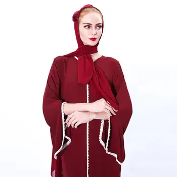 Марокканская Абайя, Дубайское Мусульманское Женское Платье Макси с Бусинами, Коктейльный Кафтан, Индийское платье на Праздник Джилбаб 2