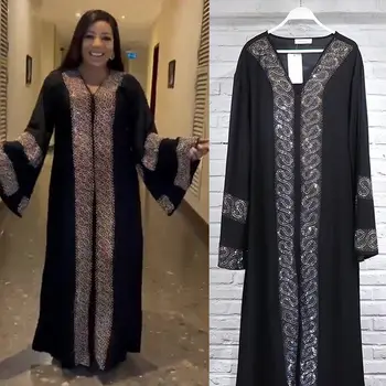 Марокканская Женская Абайя, Мусульманское Африканское Платье Макси Дашики, Вечернее Платье Дубай Джилбаб