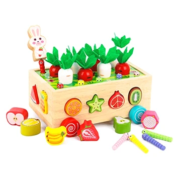 Многофункциональная игрушка от 1 2 3 лет Морковная вставная игра Подарочная деревянная игрушка Простая в использовании