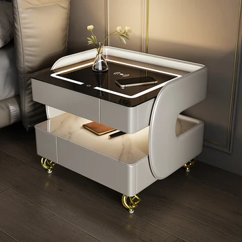 Многофункциональные итальянские тумбочки с роскошными выдвижными ящиками, центральная умная прикроватная тумбочка с беспроводным зарядным устройством, милая мебель Muebles для дома