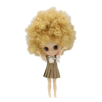 Модная кукла Middle Factory обнаженная Блит с золотыми волосами в стиле афро 20 см, ледяные игрушки 