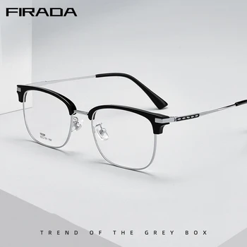 Модные прозрачные очки FIRADA, Винтажные Квадратные очки из сплава, Оптическая оправа для очков по рецепту для мужчин и женщин 16326TH