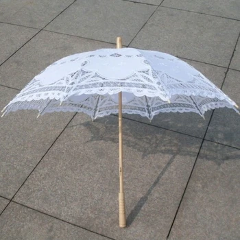 Модный Солнцезащитный Кружевной Зонт С Вышивкой Невесты, Белый Свадебный Ombrelle Dentelle Parapluie Mariage