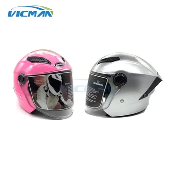 Мотоциклетные шлемы среднего размера, мужские и женские шлемы для электровелосипедов с открытым козырьком с двойными линзами, подходят для большинства мотоциклов, скутеров