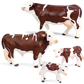 Набор имитационных моделей коров, Модели животных, Детский подарок для домашнего декора, Украшения, Игрушка-витрина