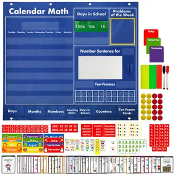 Набор классных календарей, Обучающий Календарь с математическими таблицами, Портативные учебные пособия со словарными карточками, Многоразовый Карманный Календарь Для