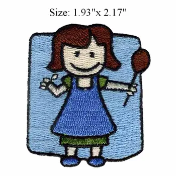 Нашивка с вышивкой blue clothes girl шириной 1,93 дюйма для нашивок на байкерский жилет/еда/ложка 0