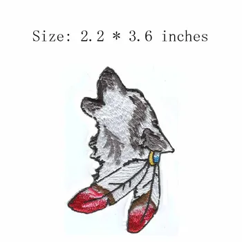 Нашивка с вышивкой в виде головы волка шириной 2,2 дюйма/вышитые нашивки для детей/нашивка на одежду