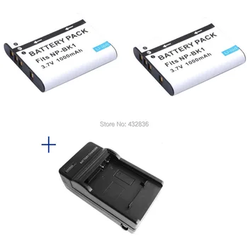 Оптовая продажа 1000 мАч 2шт NP-BK1 BK1 литий-ионный аккумулятор для цифровой камеры + зарядное устройство для Sony Cyber-shot DSC-S950 S980 DSC S750 S780