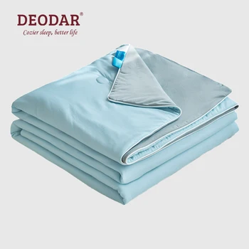 Охлаждающее летнее стеганое Одеяло класса А от Deodar, экологически чистая ткань из микрофибры с принтом и крашением, Дышащая легкая вставка для одеяла