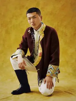 Пальто в стиле Шинуазри в тибетском стиле, пальто в стиле Тан, мужской топ на пуговицах в китайском стиле