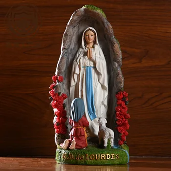 Пещерная статуя Девы Марии украшения религиозное украшение интерьера подарки на новоселье изделия из смолы