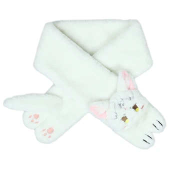Плюшевый шейный платок с пушистым котом, анимационный реквизит для вечеринки для девочек, шарф, модный шейный убор, новинка