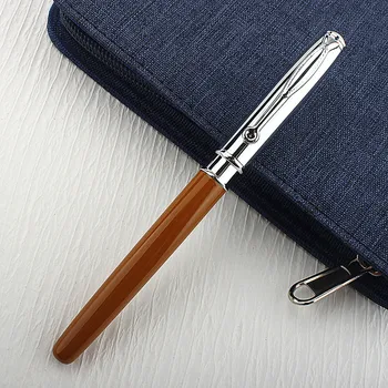 Роскошная качественная металлическая деловая офисная ручка-роллер со средним пером, новая 4