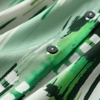 Рубашка из шелковой саржи с принтом CISULI, чистый шелк тутового цвета, Длинный рукав, бант на шее, зеленый цвет, дышащий, противоаллергенный 3