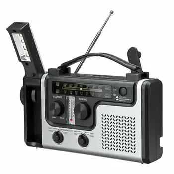 Ручное кривошипное радио 1200 мАч Аварийное погодное радио Аварийная лампа для чтения Блок питания Термометр для дома и кемпинга