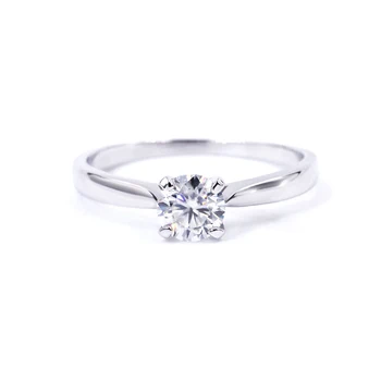 Серебряные кольца с Муассанитом Tianyu Gems 5,5 мм Solitaire, Круглый камень, 18-каратное позолоченное Обручальное кольцо, Классические женские подарочные камни