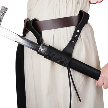 Скандинавский рыцарский меч с крестом викинга, искусственная кожа, левая и правая рука, винтажная одежда для косплея ручной работы