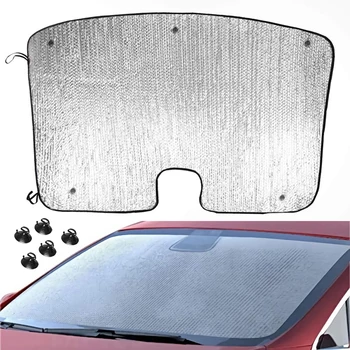 Солнцезащитный козырек на лобовое стекло автомобиля из алюминиевой фольги EVA, автомобильные козырьки на переднее стекло для модели Tesla 3 2017- 2021 2022 2023 Аксессуары 1