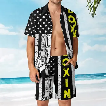 США, Американский Флаг, Бокс 4 июля, Мужской пляжный костюм Boxin, Забавный Комплект из 2 предметов, координаты Винтажный магазин, Размер США