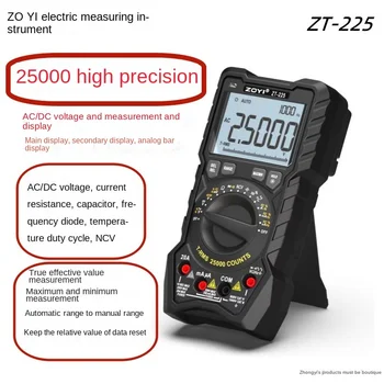Четырехзначный полумультиметр ZOYI ZT-225, автоматический диапазон 25000 слов, высокоточный цифровой мультиметр