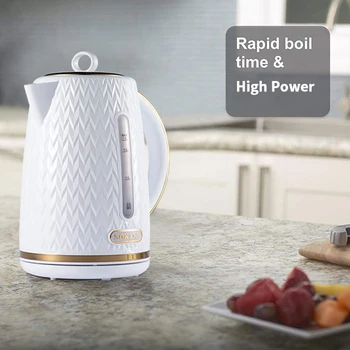 Электрический чайник Белого цвета Мощностью 2000 Вт, Ручной Электрический Чайник для воды с мгновенным нагревом, Автоматическое отключение питания, Емкость 1,7 л