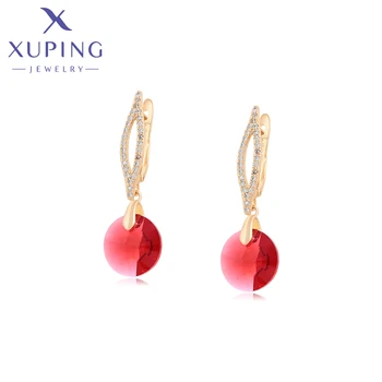 Ювелирные изделия Xuping Новое Поступление, популярные серьги с кристаллами золотого цвета для женщин X000651365
