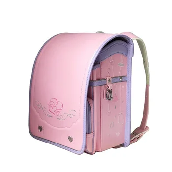 Японские Школьные сумки с Вышивкой для девочек, Ортопедический Рюкзак из Искусственной Кожи, Автоматическая пряжка Randoseru, Большой Емкости, Детский Школьный рюкзак 2023
